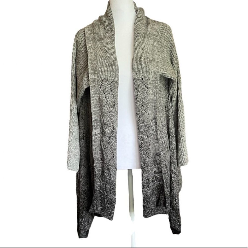 Coldwater Creek marled cascade knit cardigan sweater
